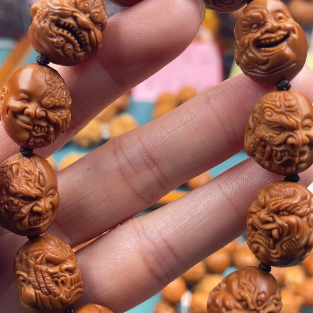 橄榄核手串1.5龙虎恶僧手串