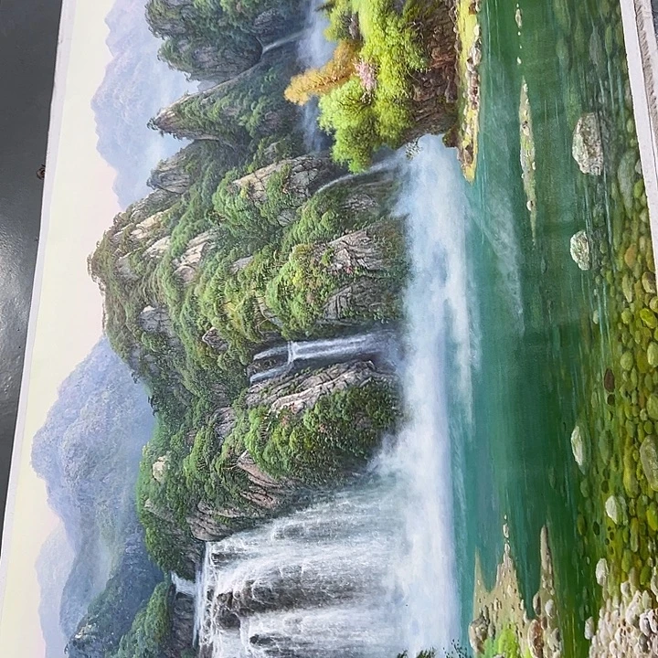 吴***成油画恭喜仔仔细细影子