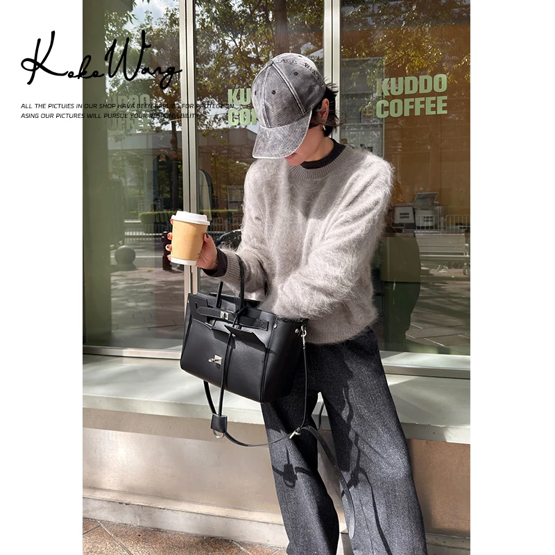 KOKOWANG【云绒】秋冬慵懒240克重软糯拉绒山羊绒针织衫X7605I26Z45