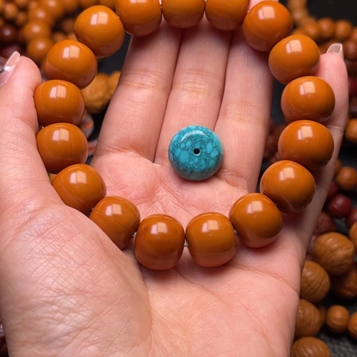 猴头核桃吊坠光珠15带绿