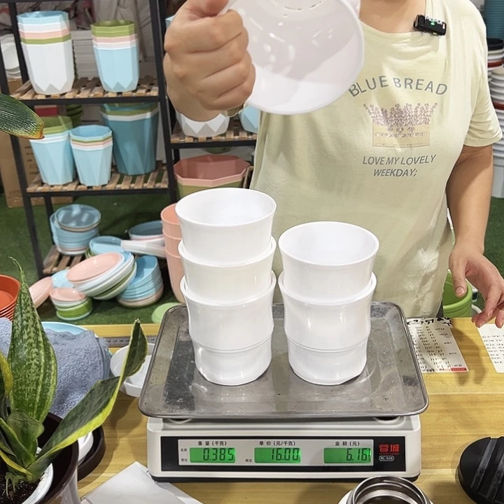 竹节口12高12白色带托6只