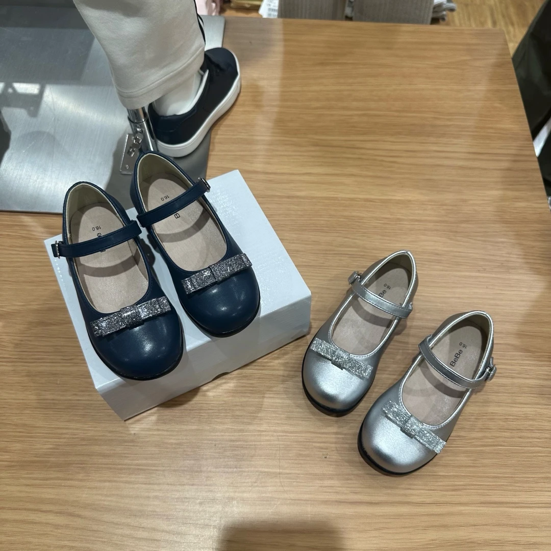 日本贵牌baebaeBeBe女童礼服鞋公主鞋玛丽珍鞋仿真皮圆头平底