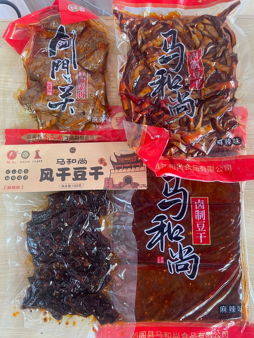 马和尚麻辣味，五香味卤制豆干小吃组合装
