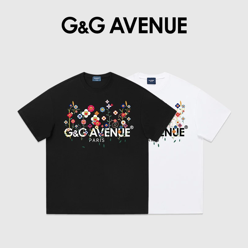 法国G&G AVENUE轻奢潮牌夏季新款印花短袖T恤男女同款-GT2511048