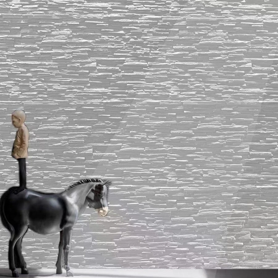 真轻质新型流水石文化石暗黑风背景墙室内外装饰pu仿真山岩石石板