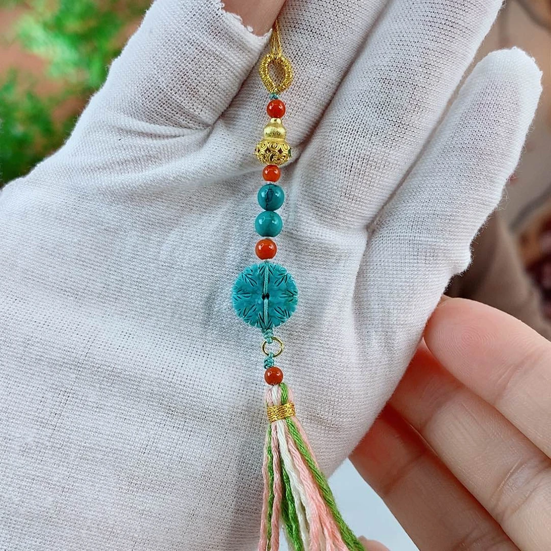 绿松石珠宝奇石银S925镀金镶嵌