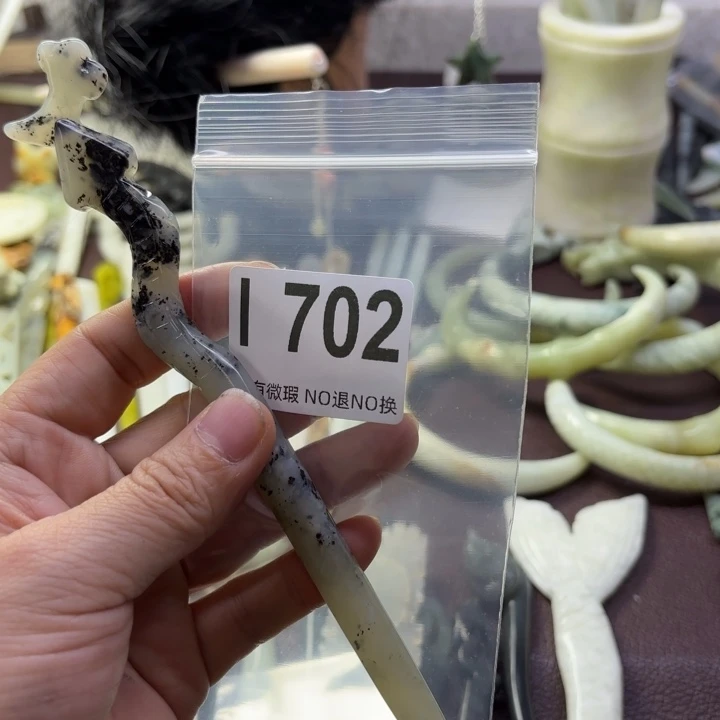 蛇纹石玉发饰合金芬*