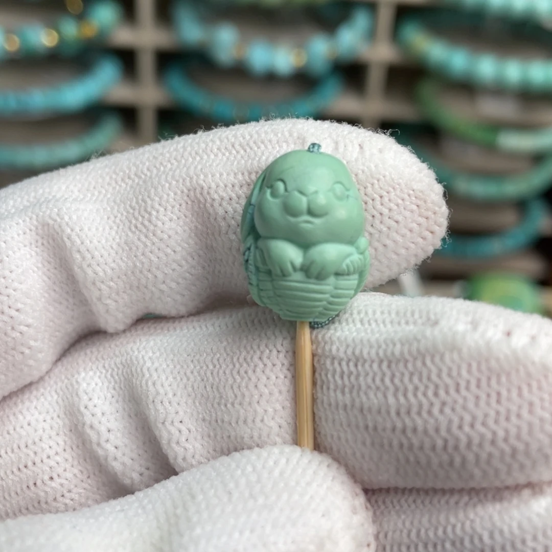 绿松石未镶嵌菜籽黄兔宝2