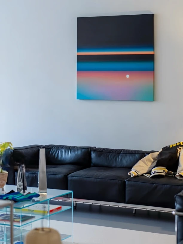 装饰画包豪斯风格挂画高级感渐变风景画海上日出