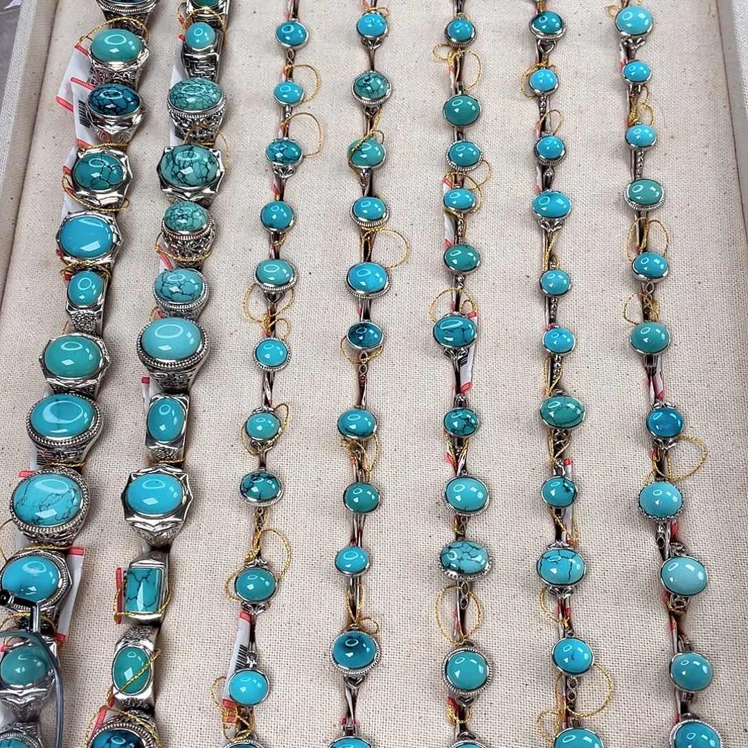 绿松石银S925镶嵌车挂