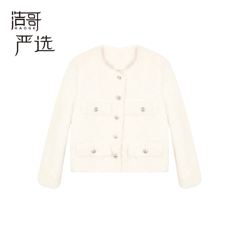 浩哥严选●D3WT1620时尚小香风气质羽绒服外套女莫奈花园风