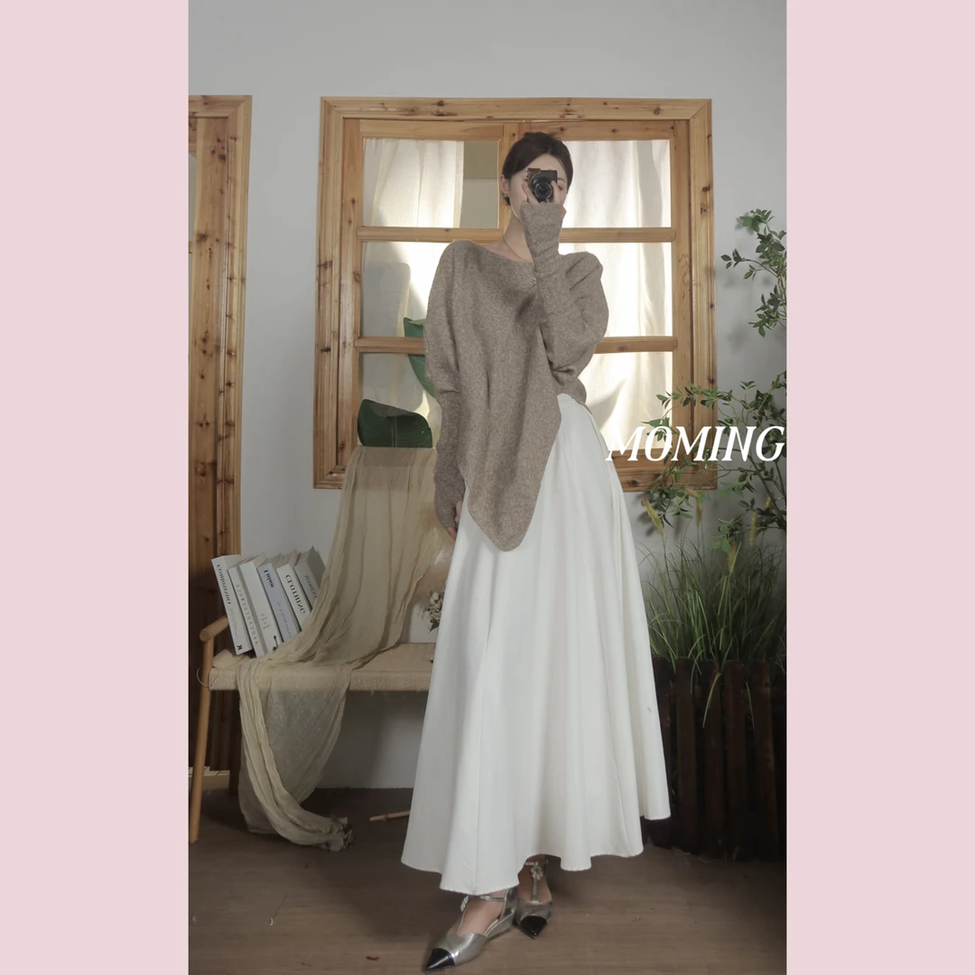 MOMING早秋新品 晨光 法式披肩宽设计师款针织毛衣