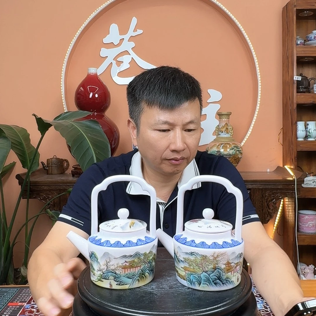 （一件）景德镇陶瓷手工提梁壶任意一把