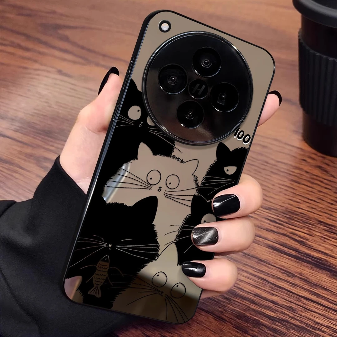 黑白猫咪适用OPPOFindx8ultra手机壳x8s+新款x8s镜面高级感防摔