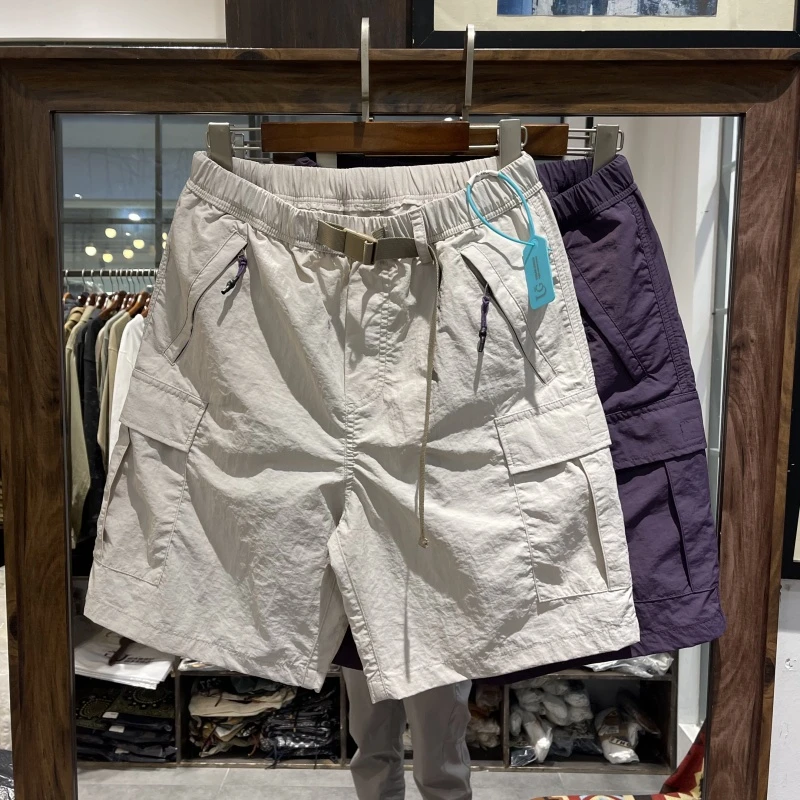 夏季轻薄户外速干短裤男阿美咔叽风宽松多口袋工装五分裤潮男中裤