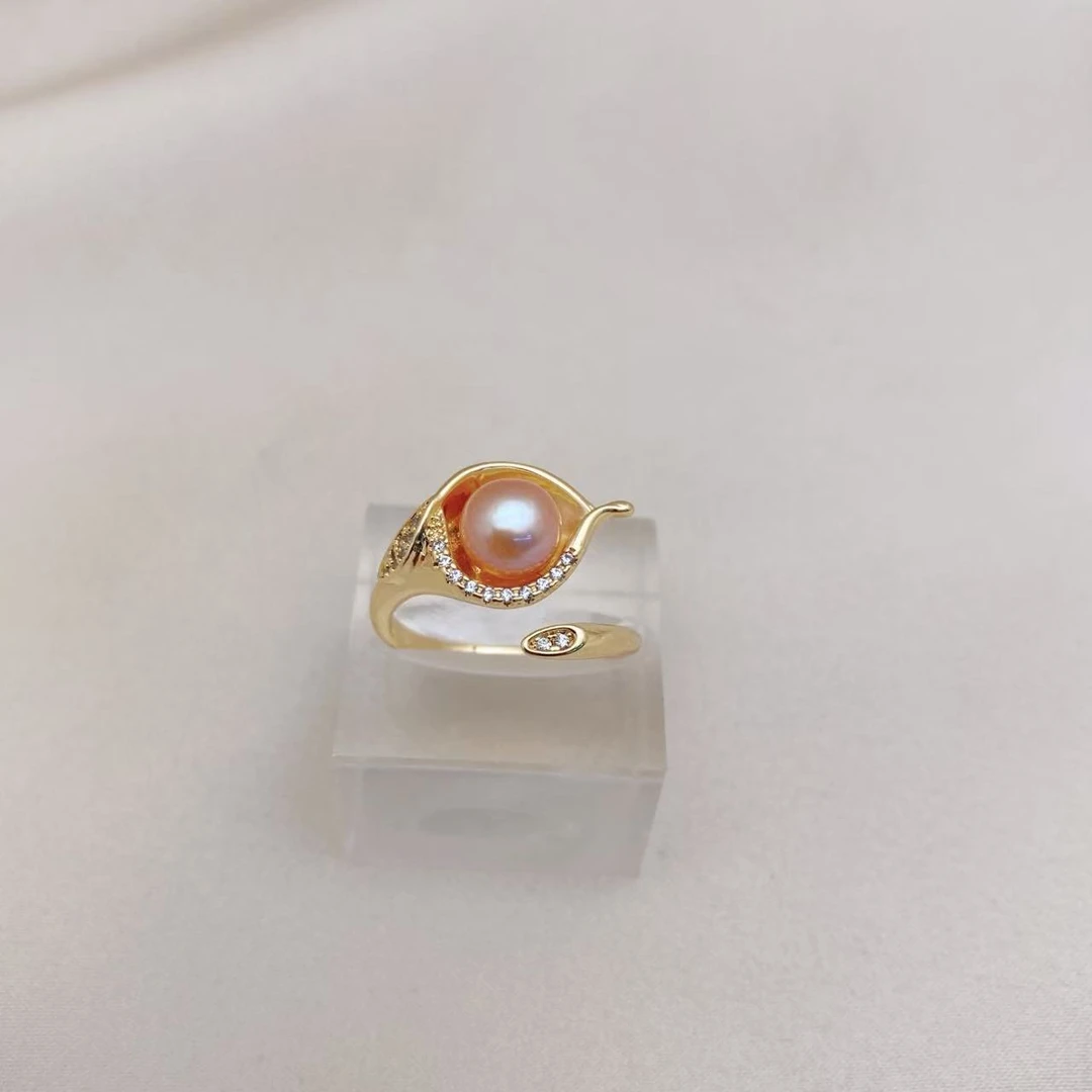 LH028【玉兰珍珠戒指】高级单珠珍珠圆珠活口百搭魅力活口