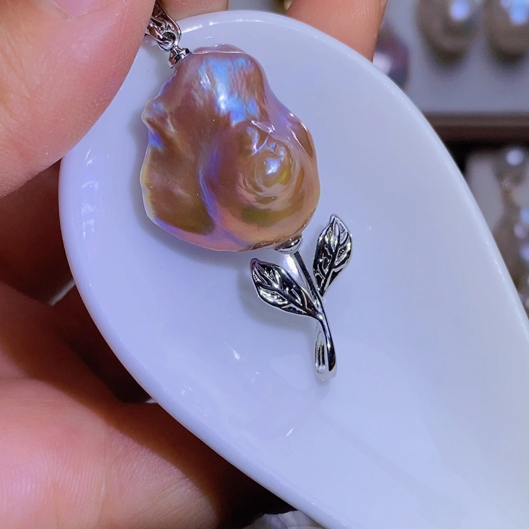 淡水珍珠银S925镶嵌淡水珍珠