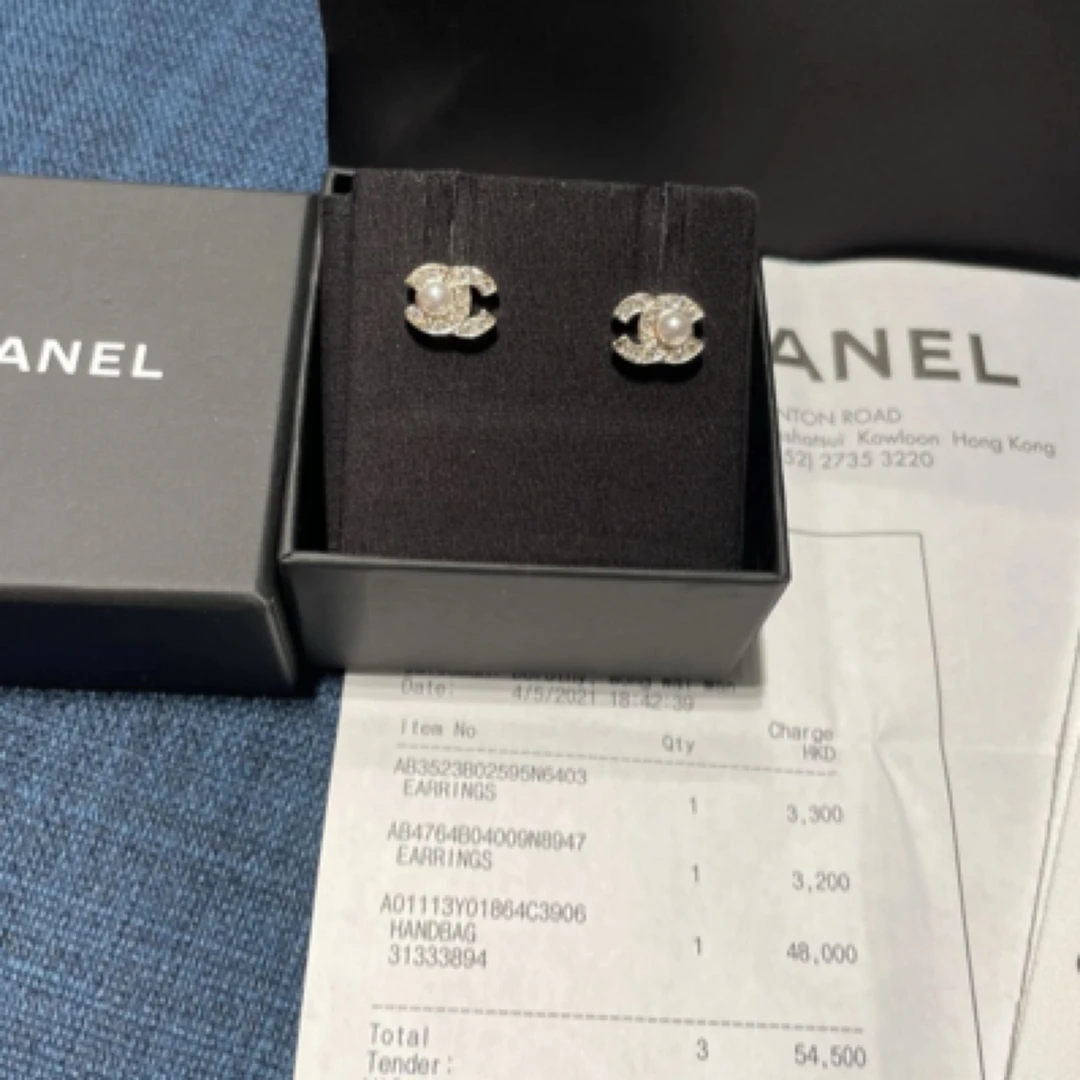 95新 Chanel/香奈儿 坤球奢选香奈儿20A双c耳钉