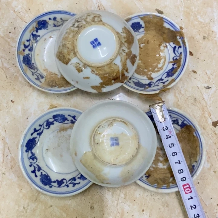 陶6个10厘米芙蓉花味碟