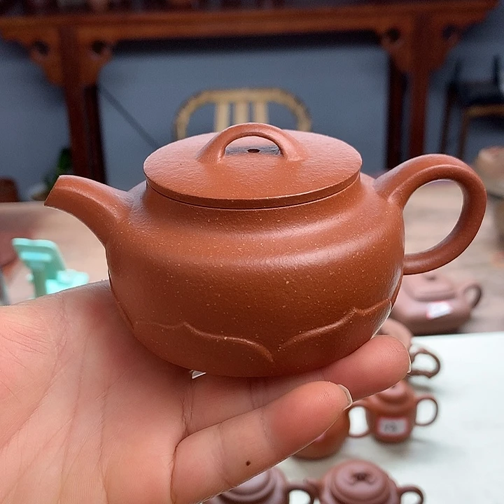 紫砂茶壶莲花壶160容量将坡泥