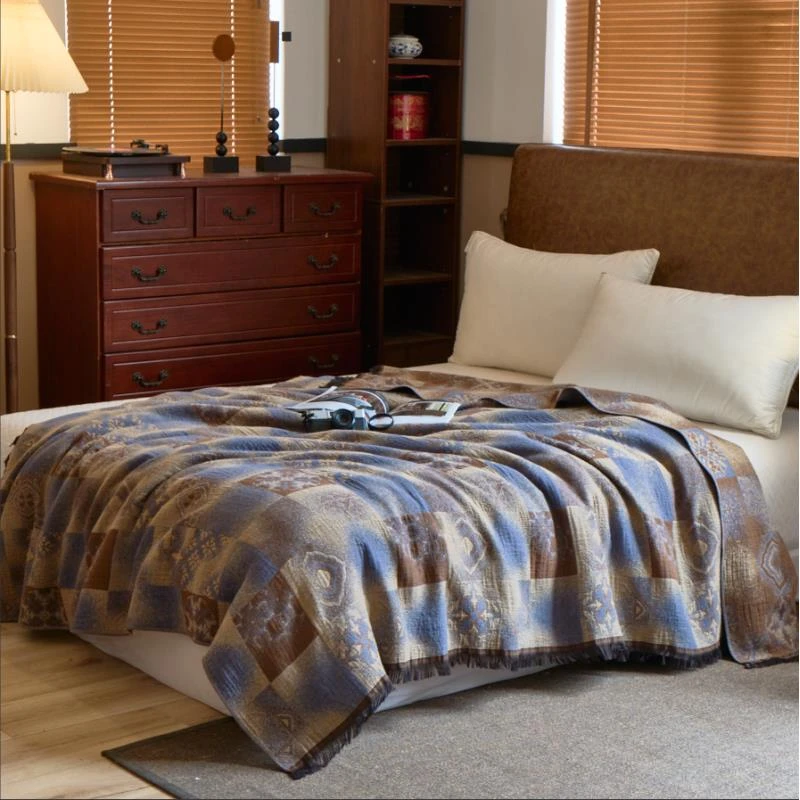 【小黄鸭】复古花纹轻奢流苏毯（200*230cm）