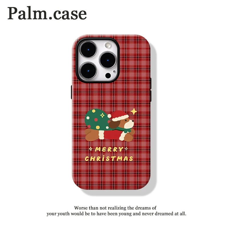 菲林二合一适用华为/oppo/vivo/小米/一加/苹果17手机壳ins圣诞狗