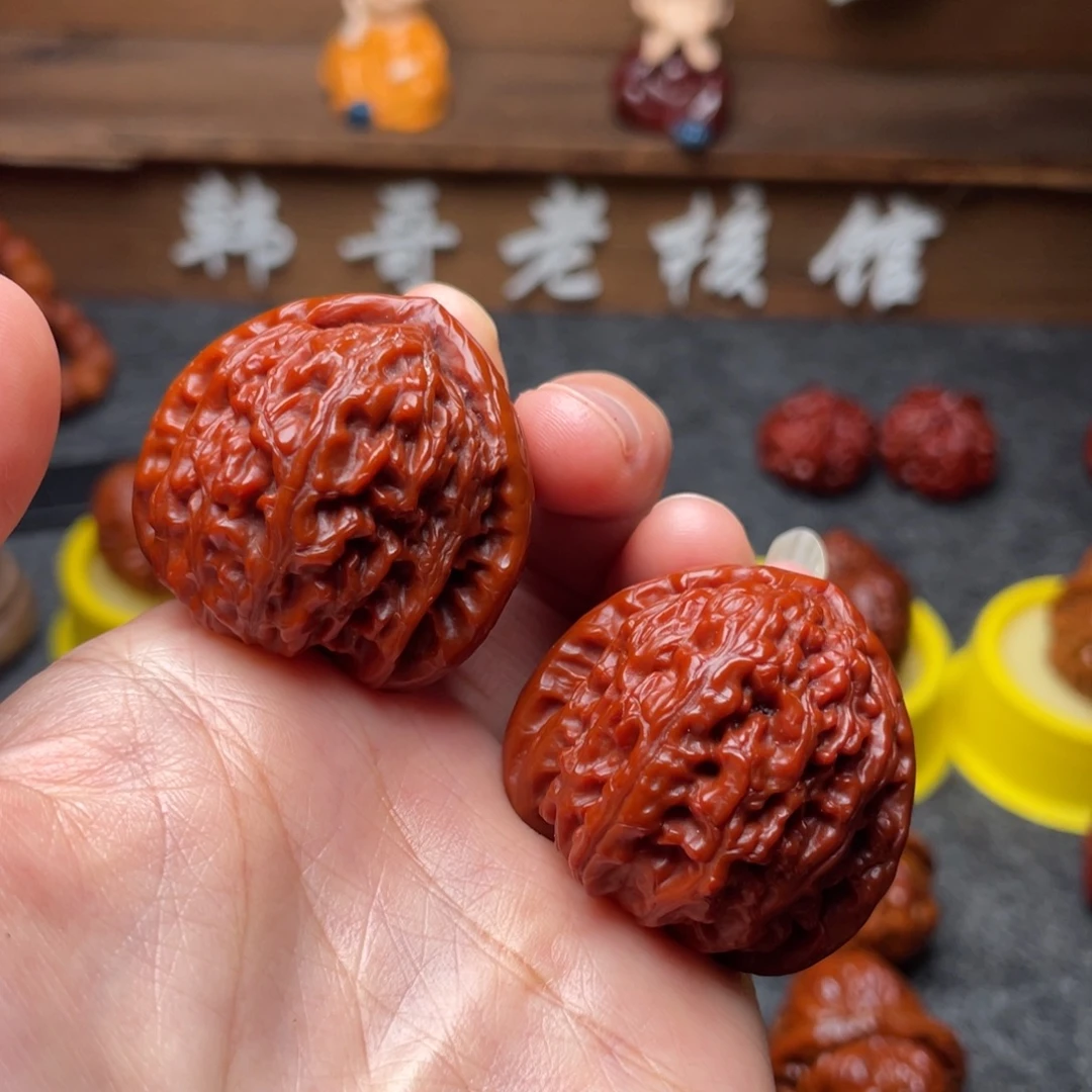 吊坠文玩核桃文玩核桃 手把件 白狮子 37