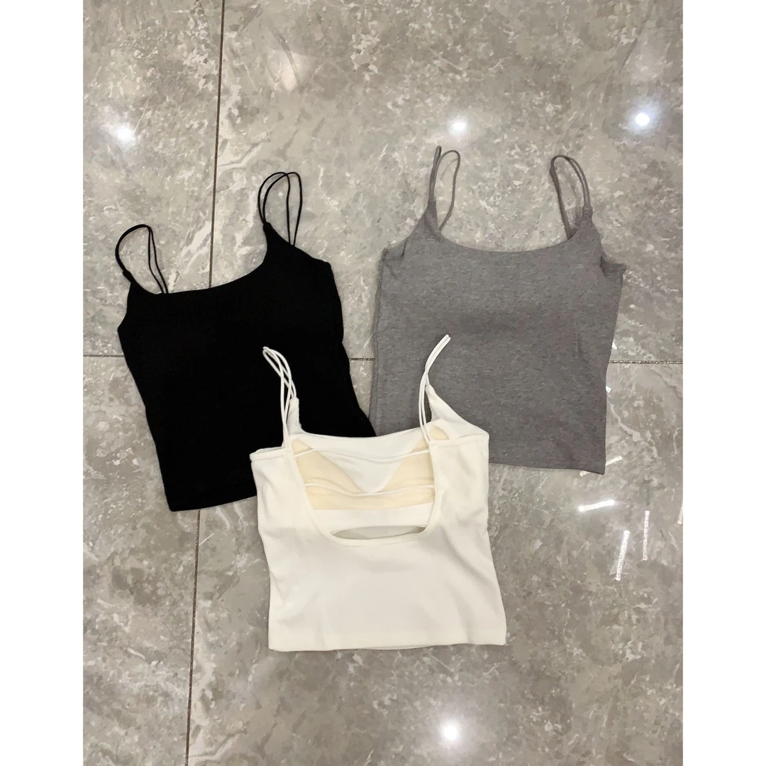 N2705双肩带美背螺纹时尚百搭小众修身打底