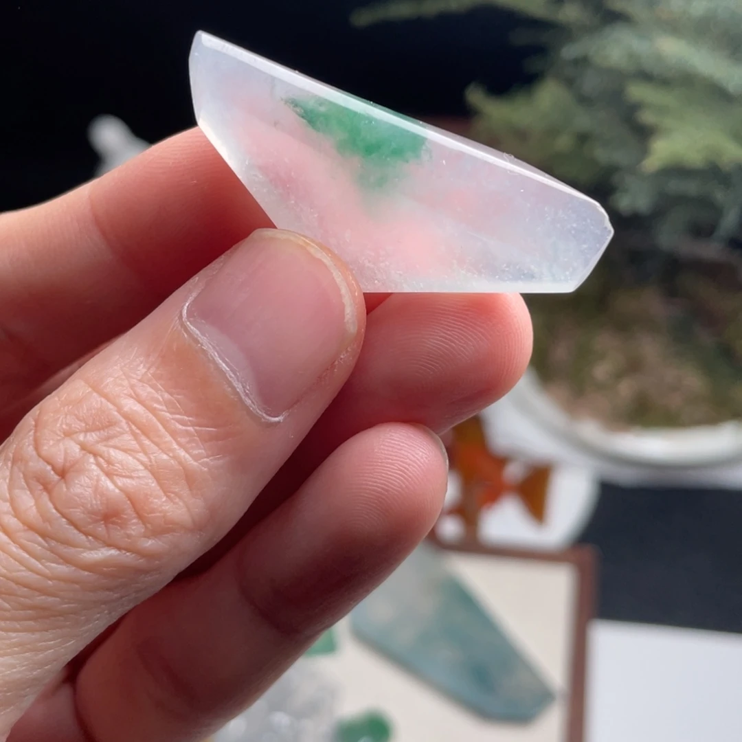 翡翠未镶嵌颈饰冰粉➕绿