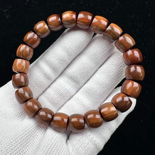 Q4716天然猛犸牙咖料手串10x9mm支持鉴定 假一罚四
