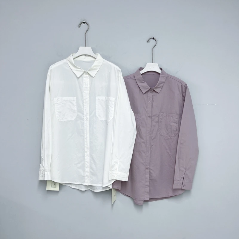 293春季新款衬衫 时尚百搭休闲宽松纯色春夏