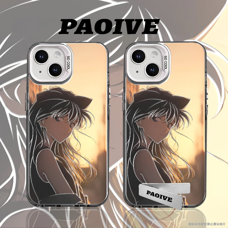 小兰适用于创意潮酷小众苹果16华为一加小米手机彩银防摔壳Paoive