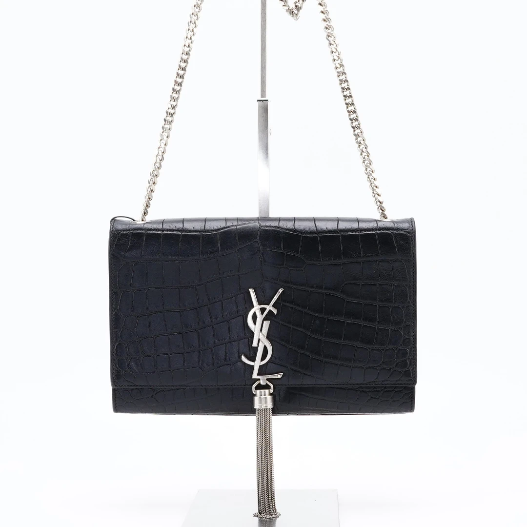 95新 YSL/圣罗兰 流苏包中号鳄鱼纹雾面/BG22001851