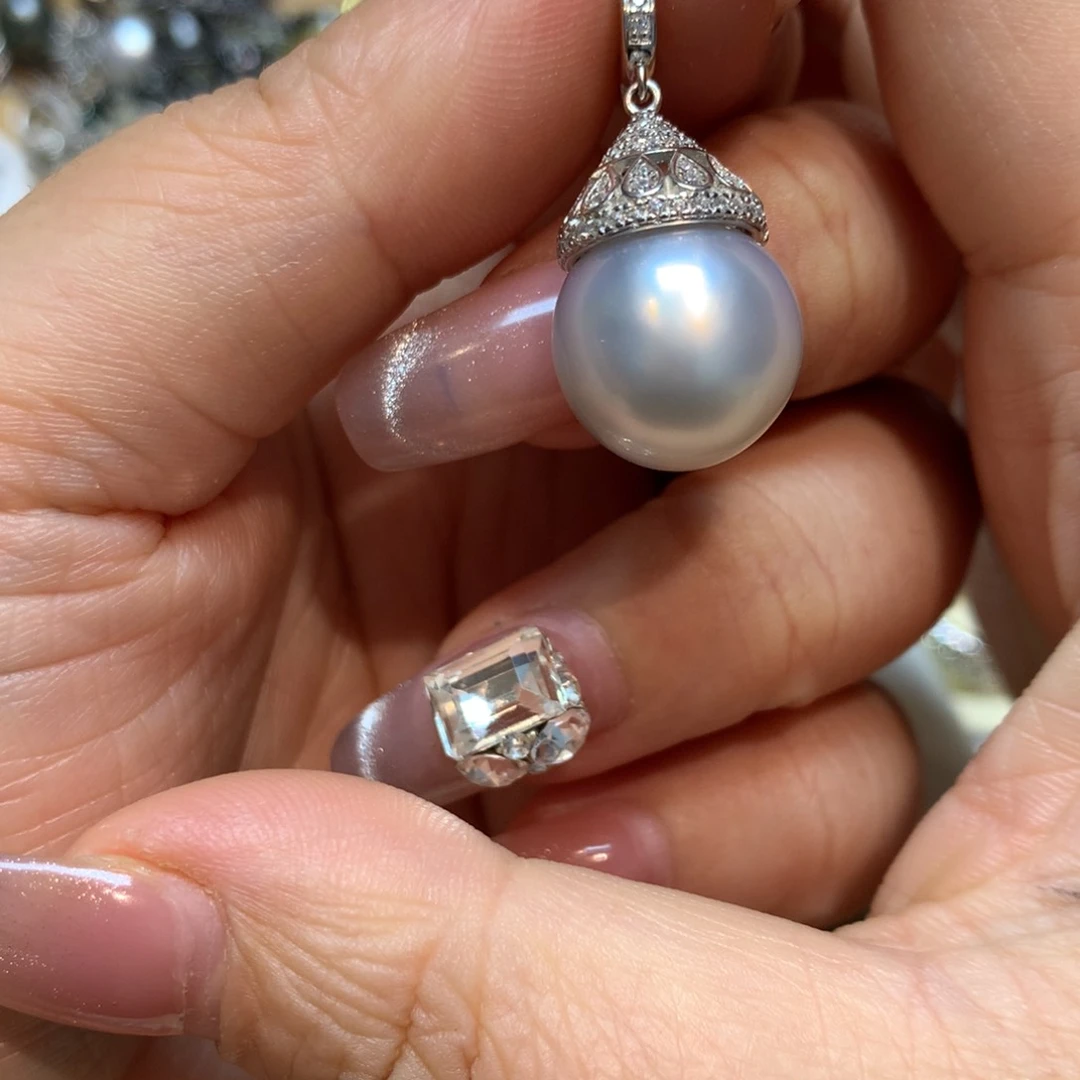 海水珍珠颈饰银S925镶嵌