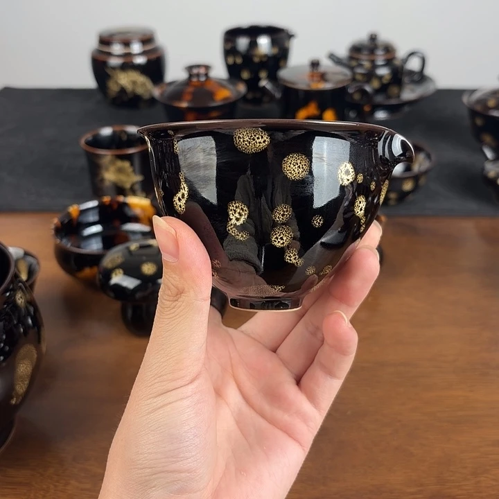 瓷点彩鹧鸪斑矮公道杯