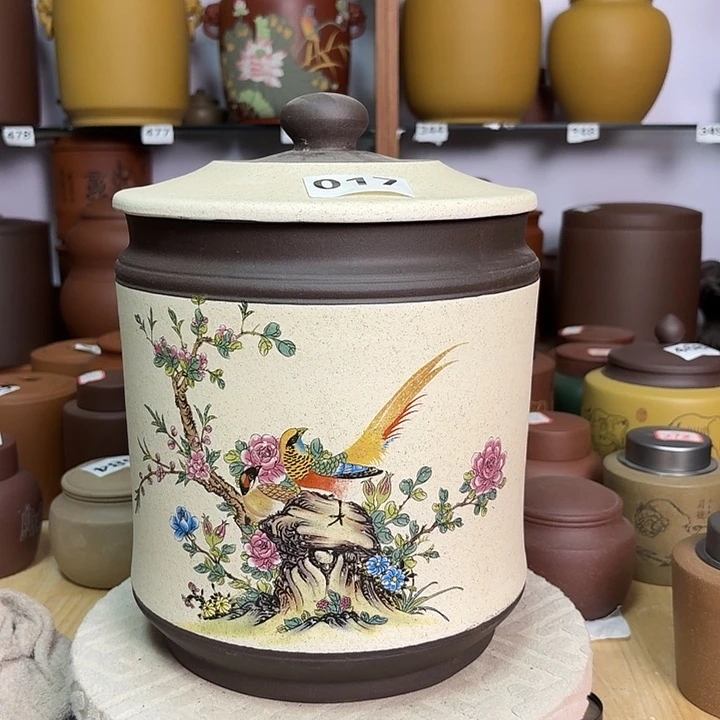 紫砂茶叶罐九饼茶叶罐071