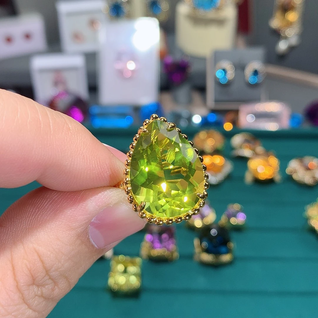 水晶戒指银S925镶嵌m*y戒指