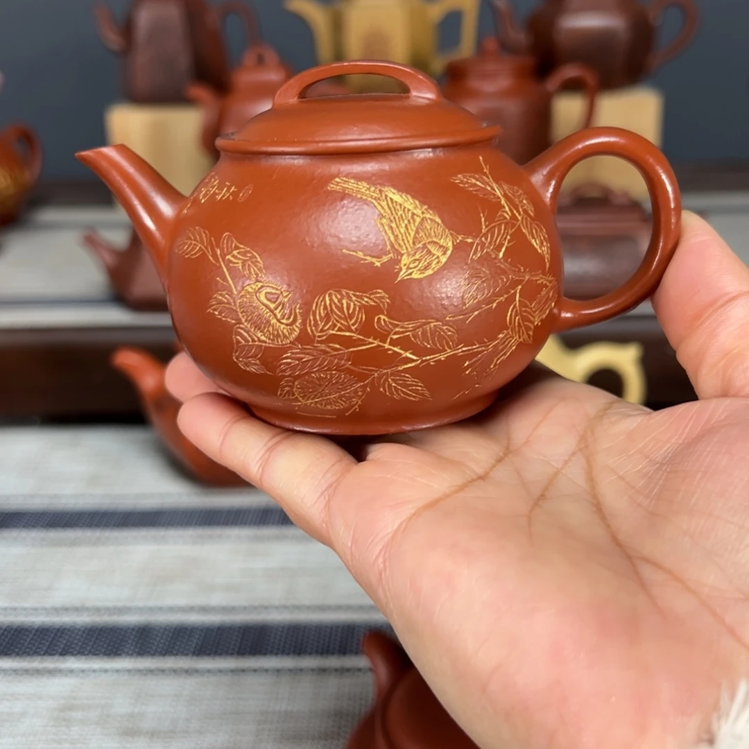 茶壶紫砂山***峰秋韵黄龙山大红泥