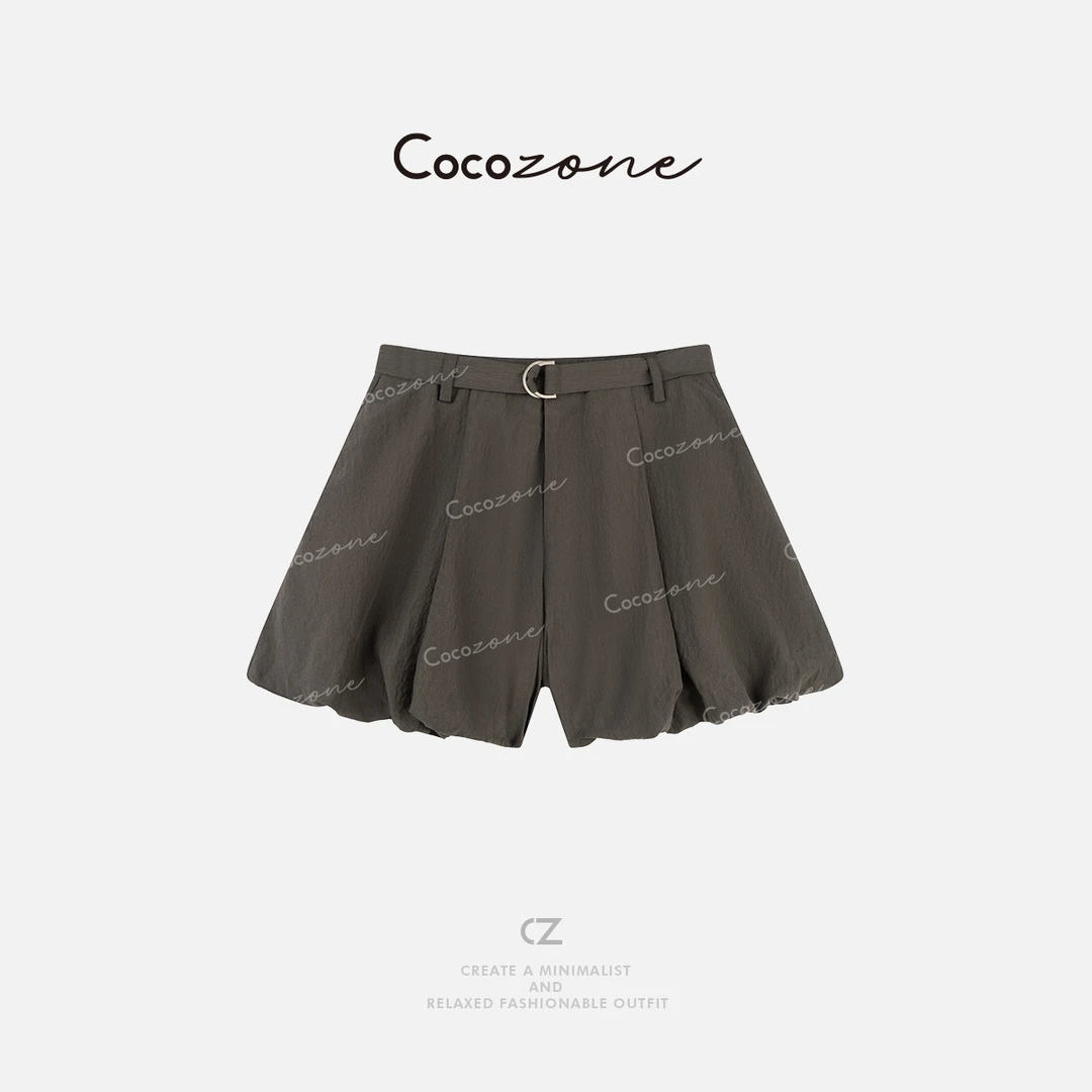 COCO ZONE 刘一一 【莱赛尔混纺】蓬松泡泡裤腿街头风短裤CD1A0916