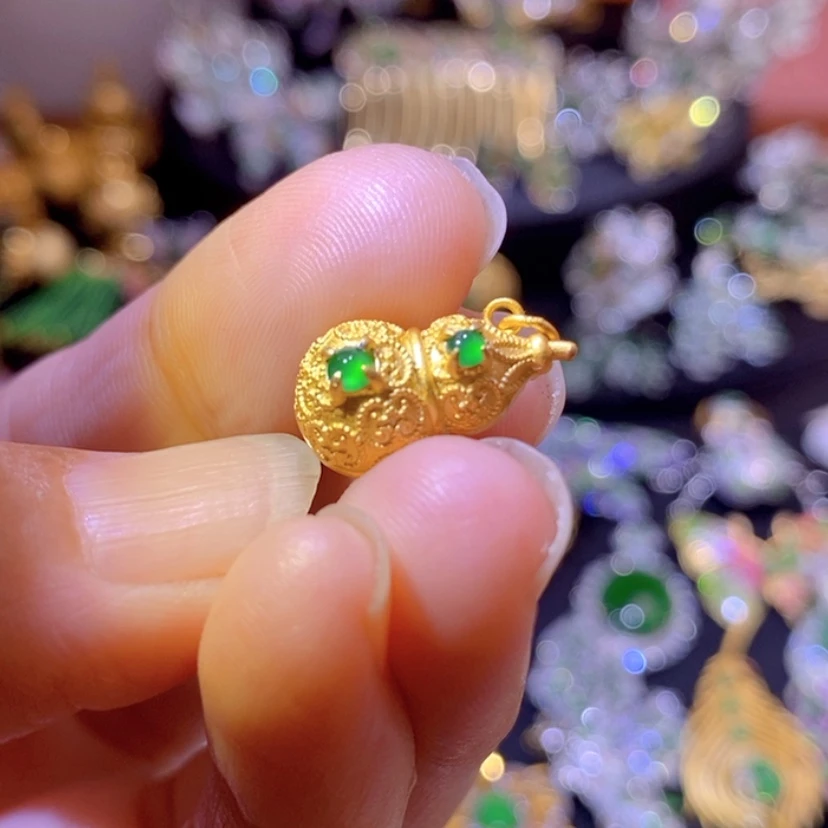 【闪购商品】翡翠挂件银S925镶嵌天然的