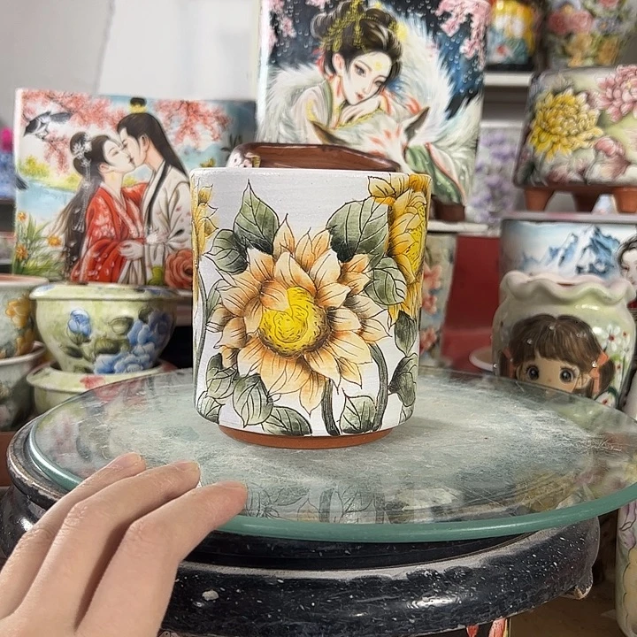 满38包邮 景德镇幸运花盆