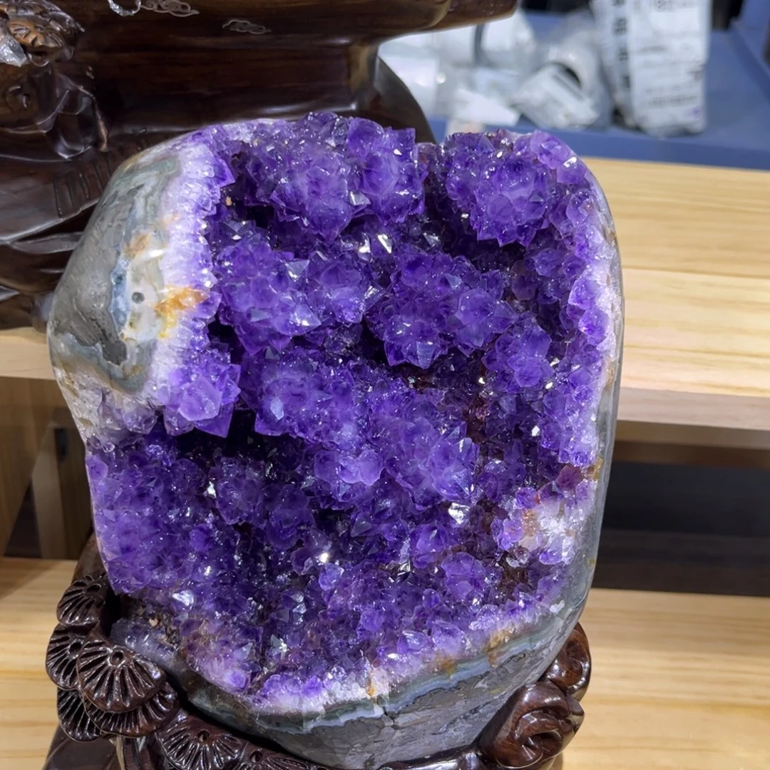 摆件紫晶未镶嵌水晶
