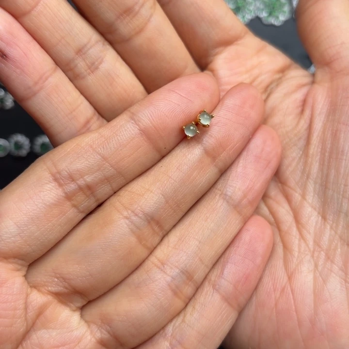 翡翠银S925镶嵌耳饰