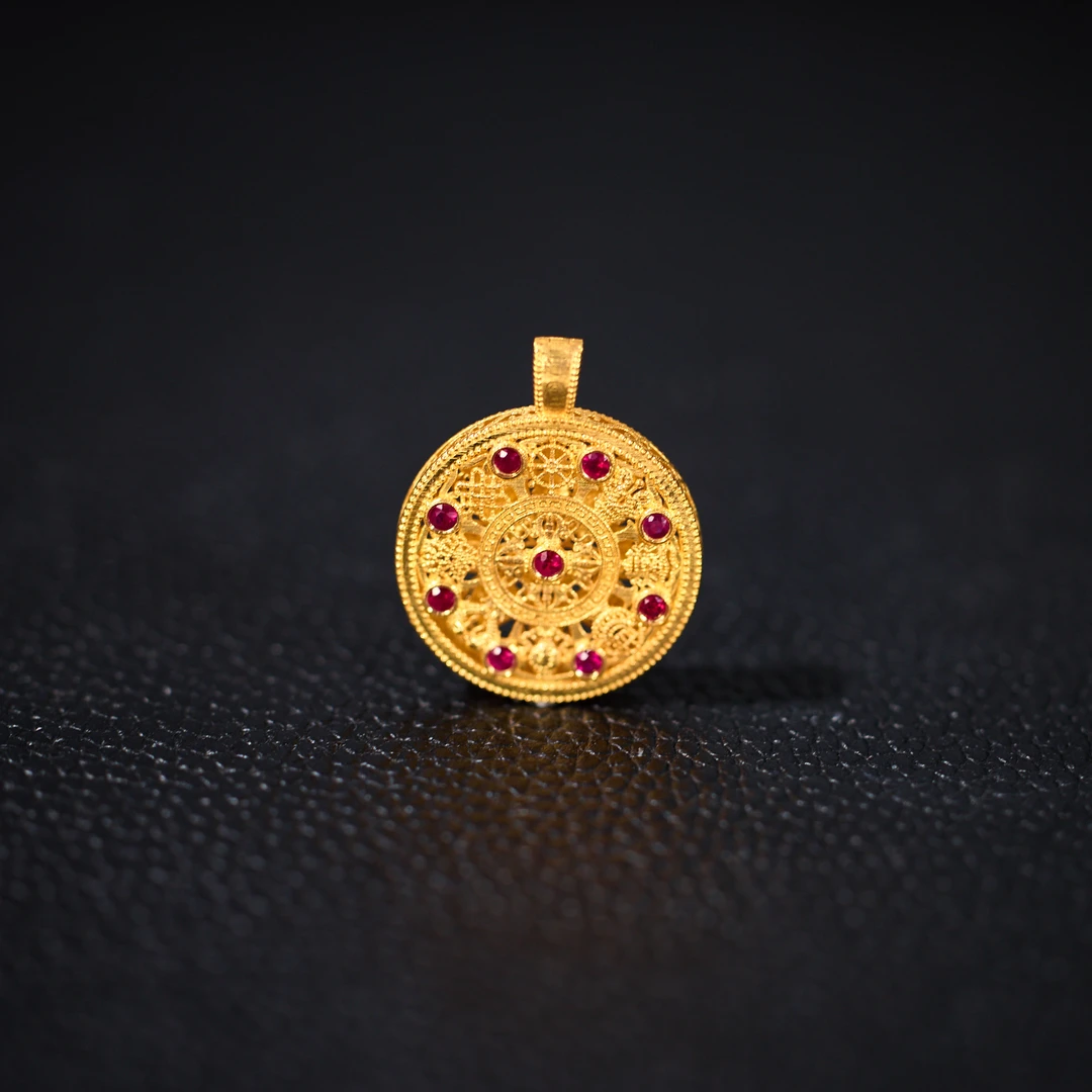 【歪歪】（素金）大周全*罗盘吊坠*18K镶嵌XB-S4867