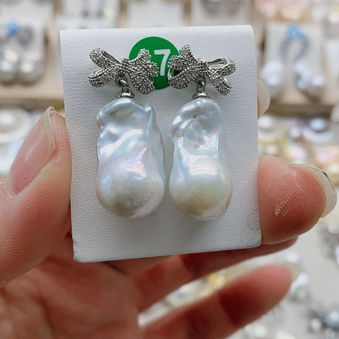 【闪购商品】淡水珍珠耳饰银S925镶嵌