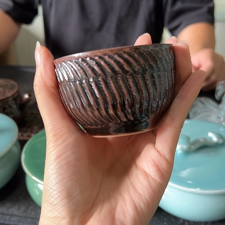 龙泉云间青瓷小米茶器