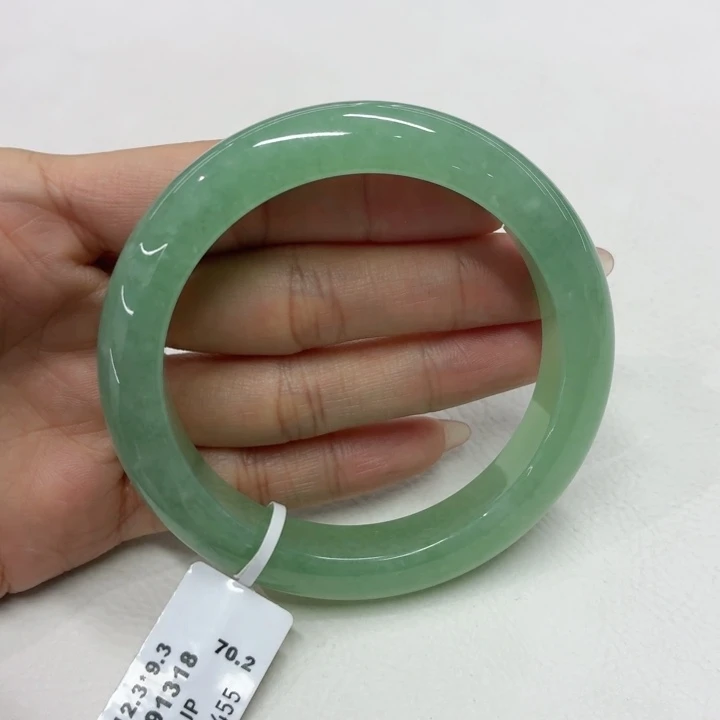 翡翠未镶嵌手镯缅甸翡翠手镯58.5