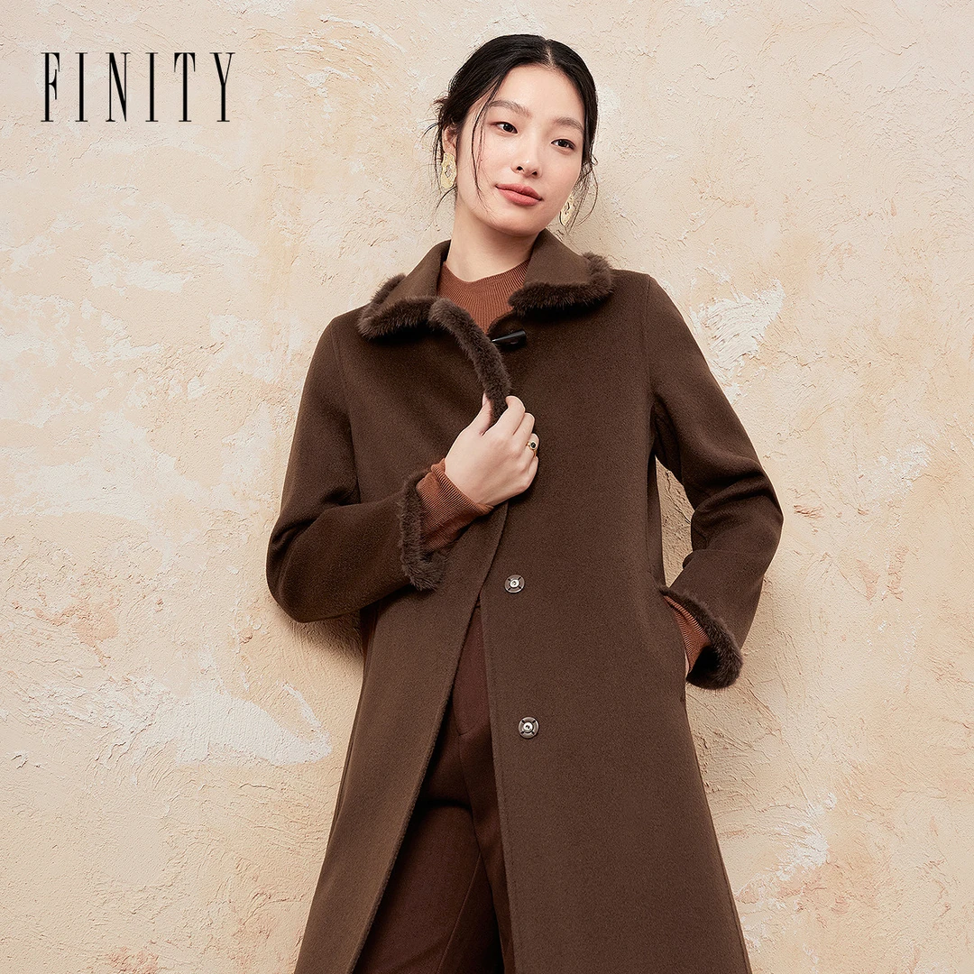 【粉丝专享】FINITY 新款毛呢外套气质时尚羊绒休闲 F21XAB03D3
