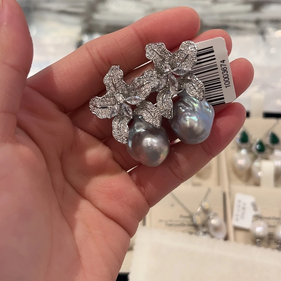 淡水珍珠耳饰合金