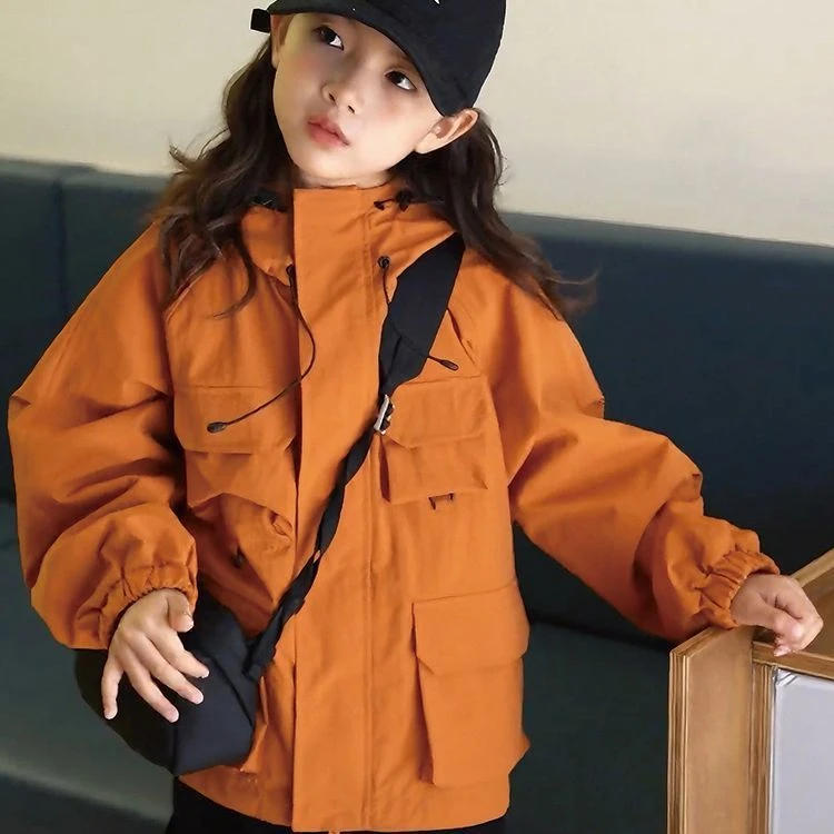 女童连帽风衣春秋2025新款潮儿童春装上衣韩版女孩休闲外套洋气